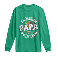 Mexican Dad Long Sleeve Shirt El Mejor Papá del Mundo Mexico Flag Eagle