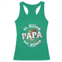 Mexican Dad Racerback Tank Top El Mejor Papá del Mundo Mexico Flag Eagle