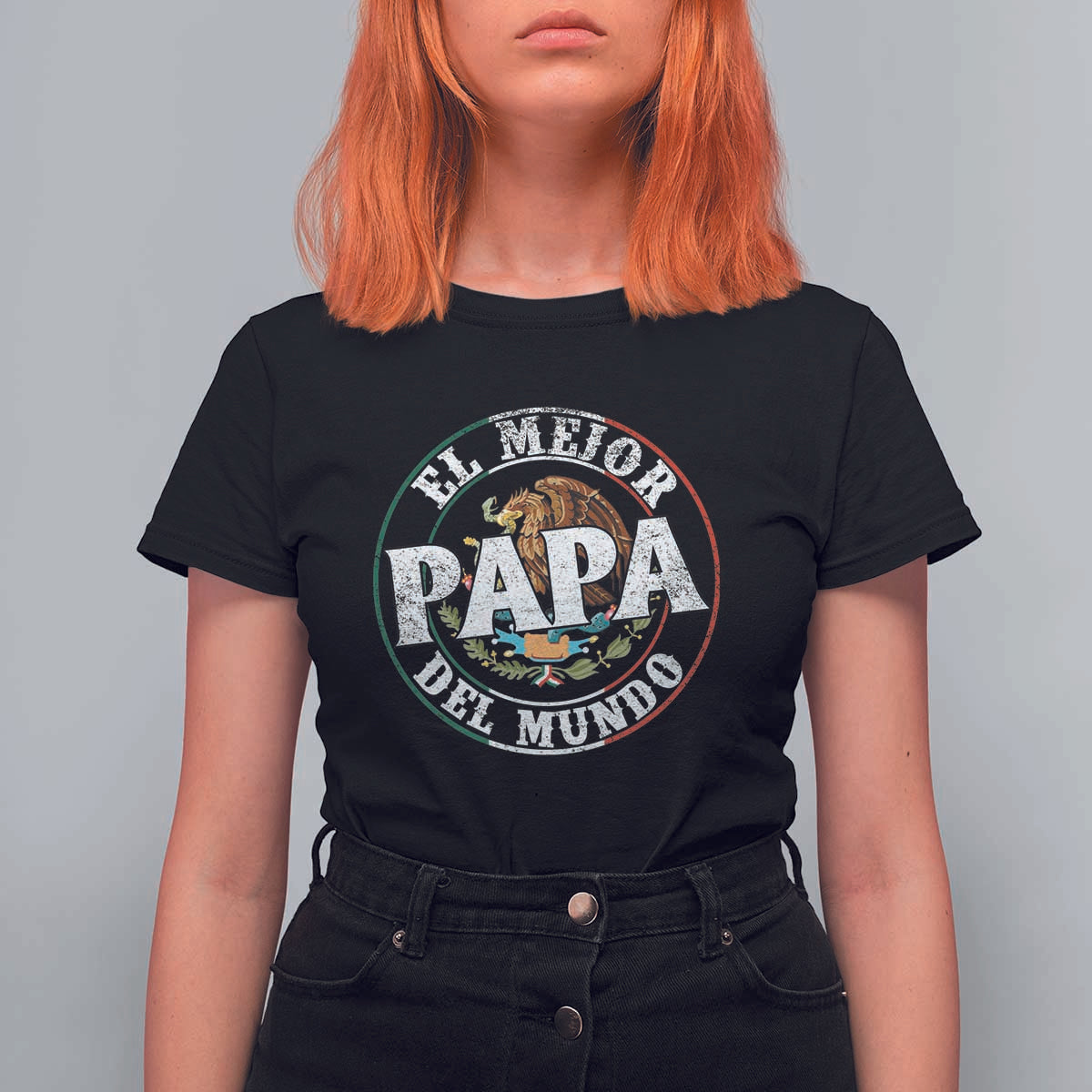 Mexican Dad T Shirt For Women El Mejor Papá del Mundo Mexico Flag Eagle