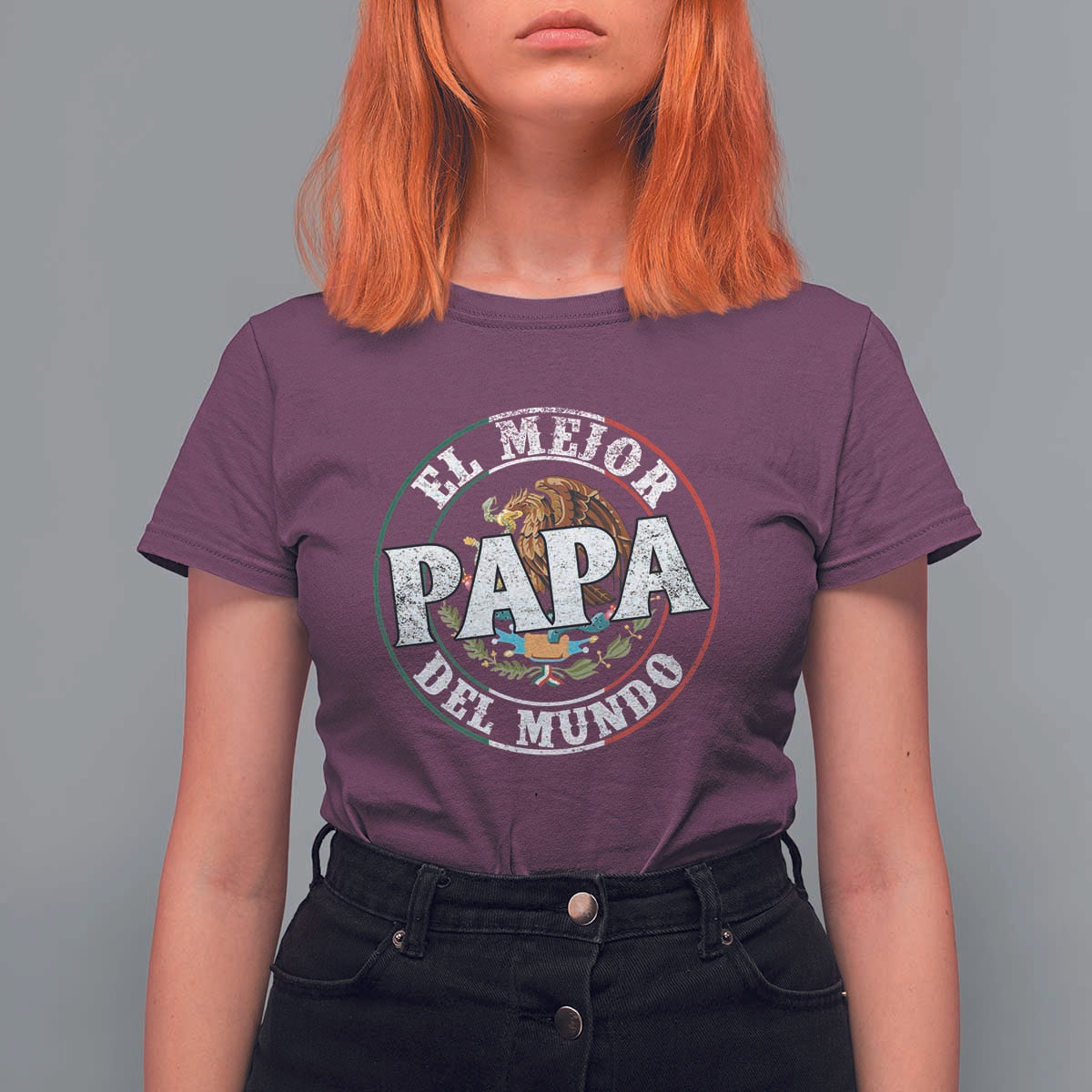 Mexican Dad T Shirt For Women El Mejor Papá del Mundo Mexico Flag Eagle
