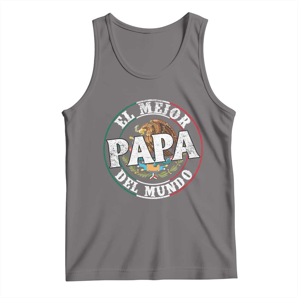 Mexican Dad Tank Top El Mejor Papá del Mundo Mexico Flag Eagle