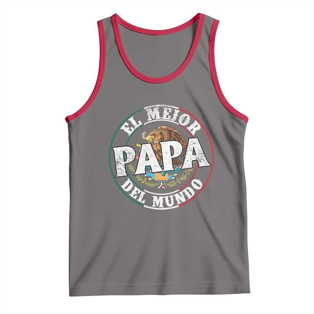 Mexican Dad Tank Top El Mejor Papá del Mundo Mexico Flag Eagle