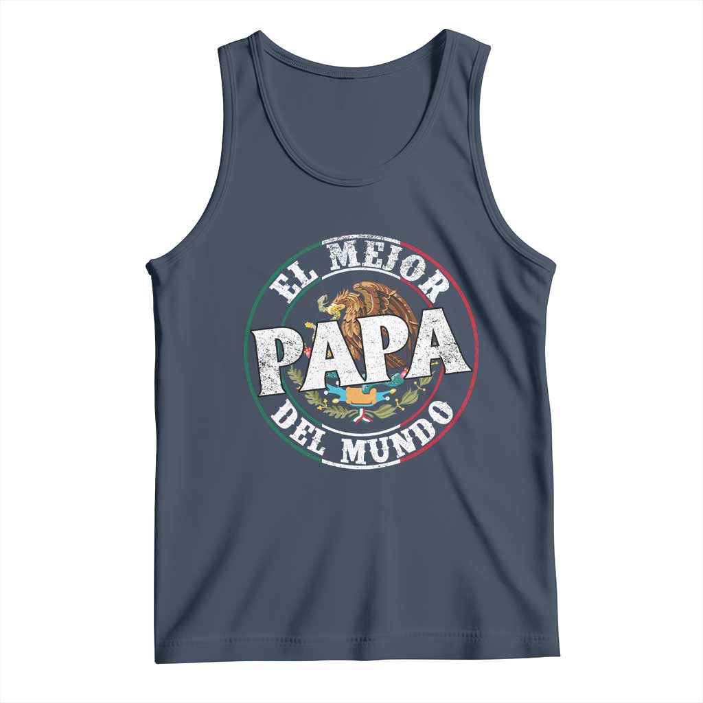 Mexican Dad Tank Top El Mejor Papá del Mundo Mexico Flag Eagle