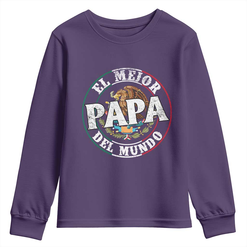 Mexican Dad Youth Sweatshirt El Mejor Papá del Mundo Mexico Flag Eagle