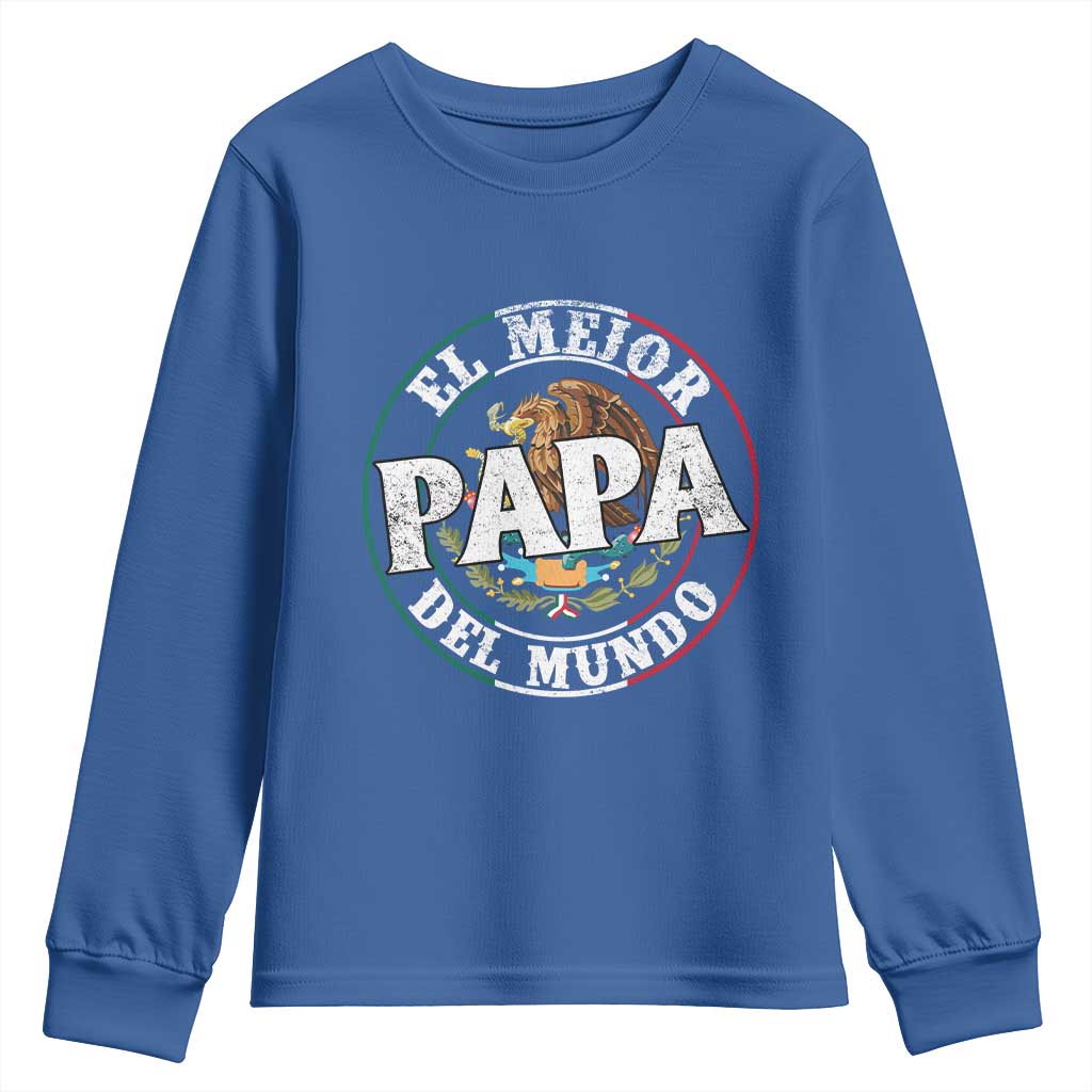 Mexican Dad Youth Sweatshirt El Mejor Papá del Mundo Mexico Flag Eagle