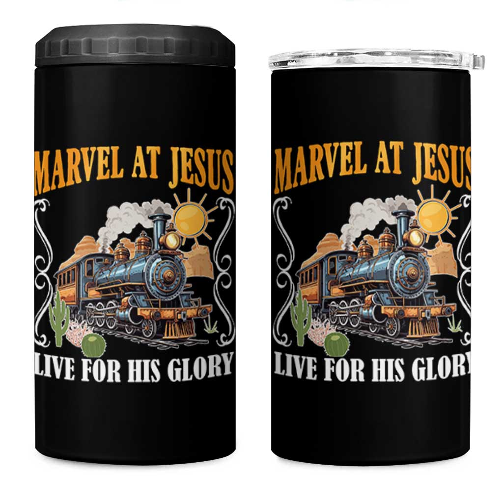 Summer VBS 2025 4 in 1 Can Cooler Tumbler Marvel at Jesus Live for His Glory Christian Bible Camp