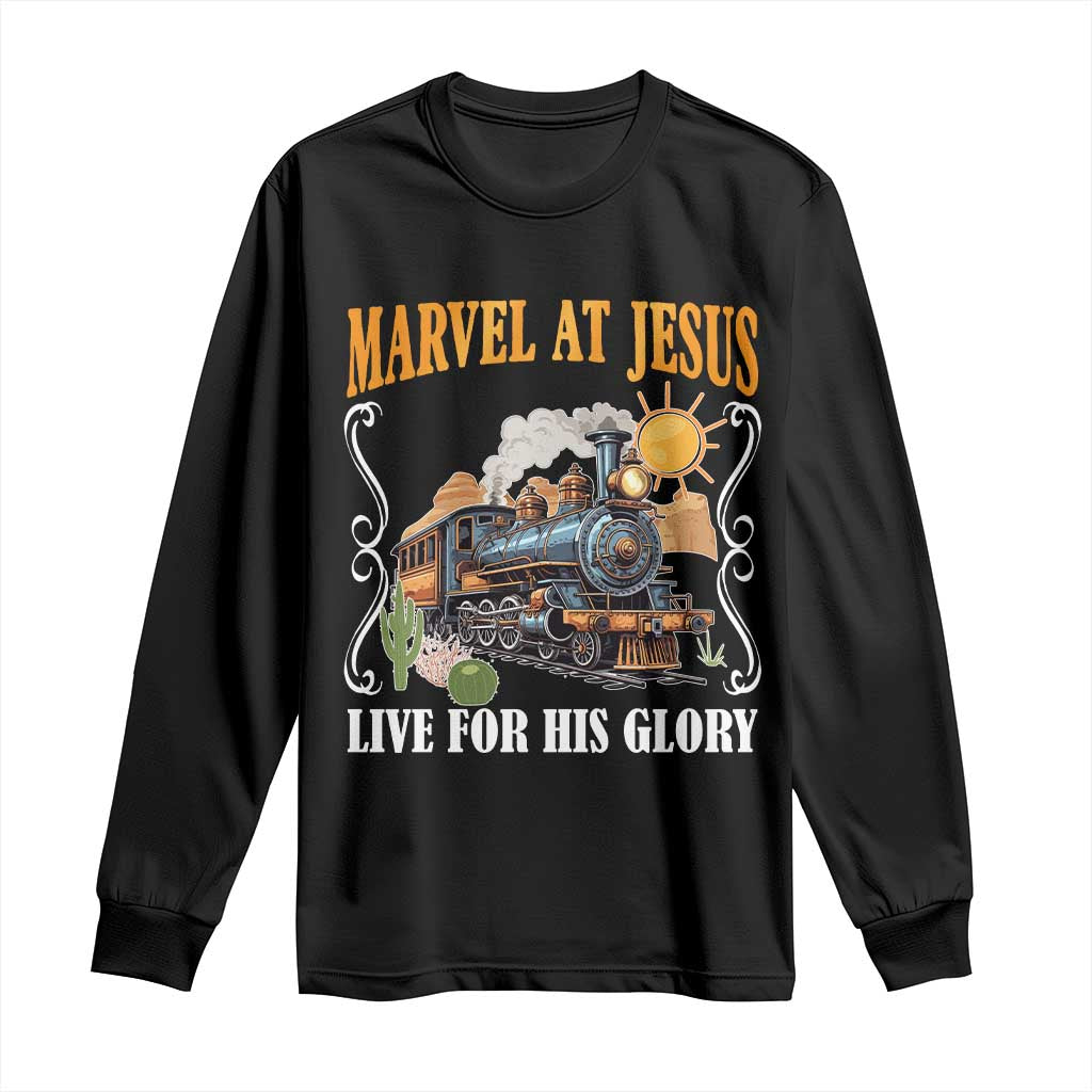 Summer VBS 2025 Long Sleeve Shirt Marvel at Jesus Live for His Glory Christian Bible Camp