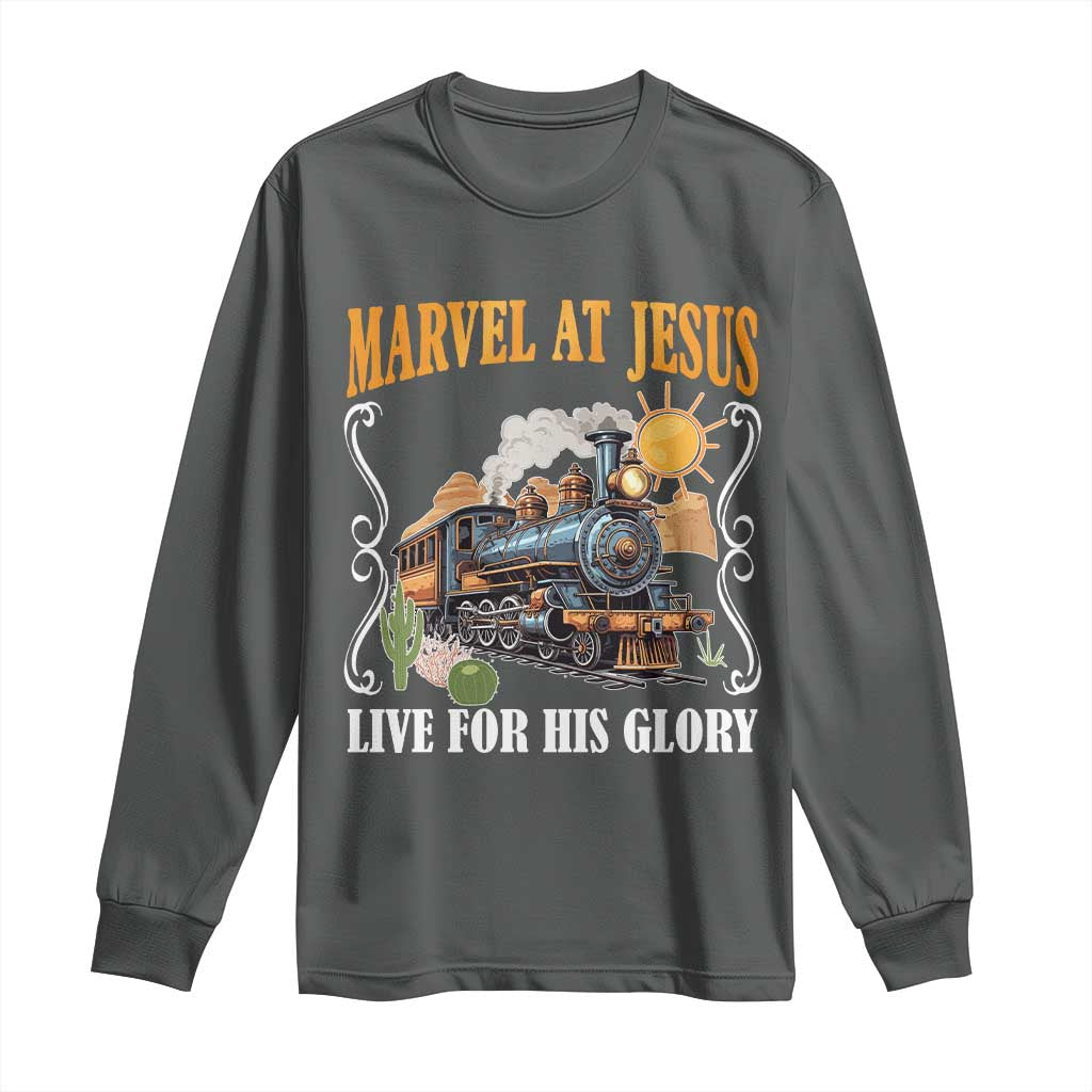 Summer VBS 2025 Long Sleeve Shirt Marvel at Jesus Live for His Glory Christian Bible Camp