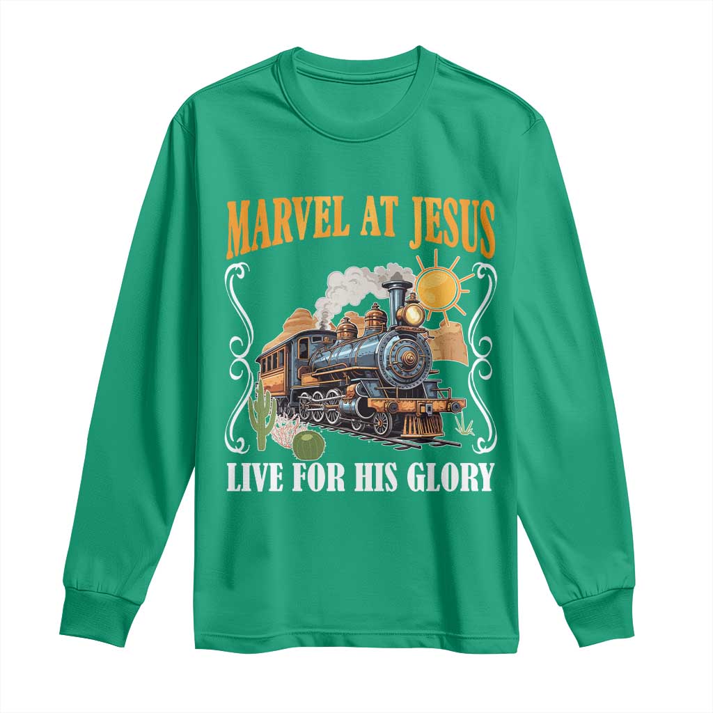 Summer VBS 2025 Long Sleeve Shirt Marvel at Jesus Live for His Glory Christian Bible Camp