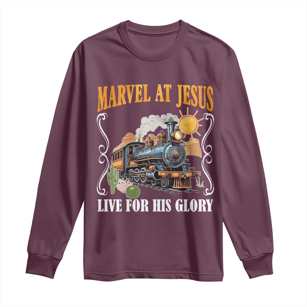 Summer VBS 2025 Long Sleeve Shirt Marvel at Jesus Live for His Glory Christian Bible Camp
