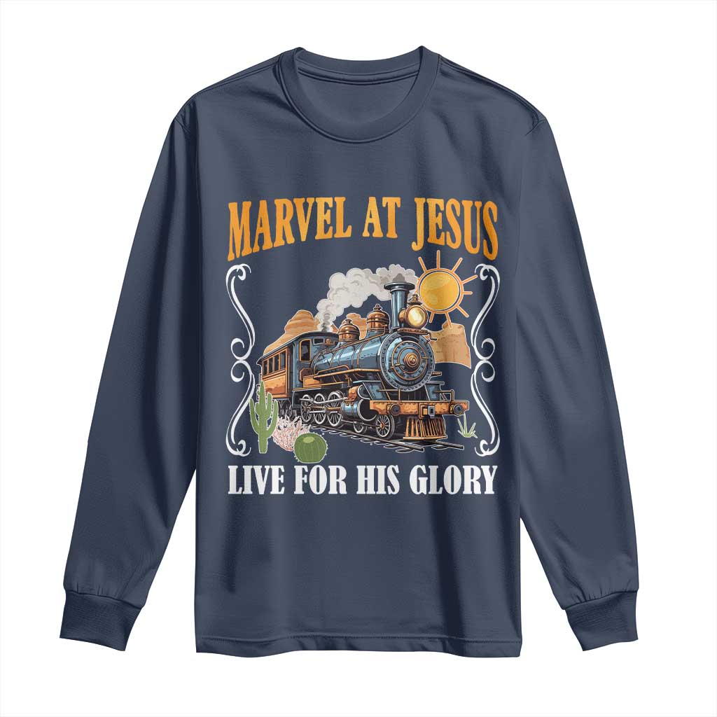 Summer VBS 2025 Long Sleeve Shirt Marvel at Jesus Live for His Glory Christian Bible Camp