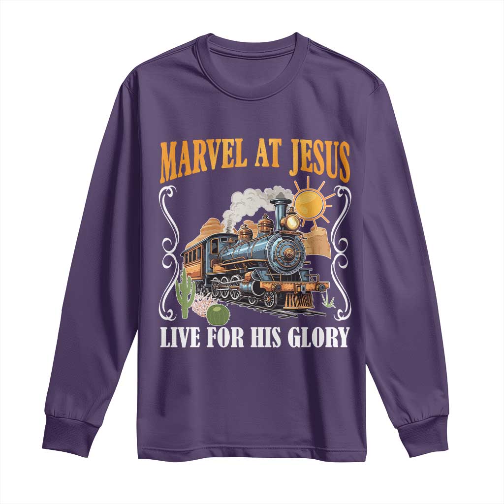 Summer VBS 2025 Long Sleeve Shirt Marvel at Jesus Live for His Glory Christian Bible Camp