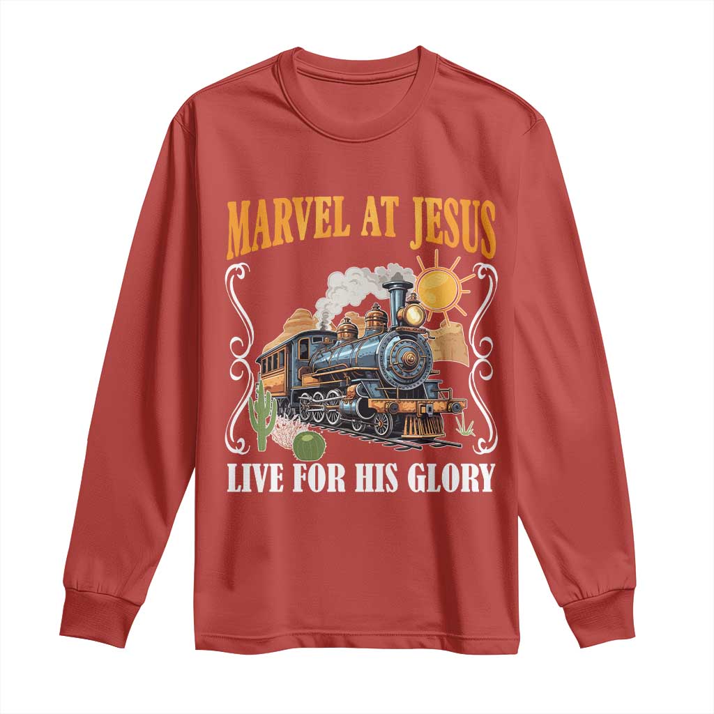 Summer VBS 2025 Long Sleeve Shirt Marvel at Jesus Live for His Glory Christian Bible Camp