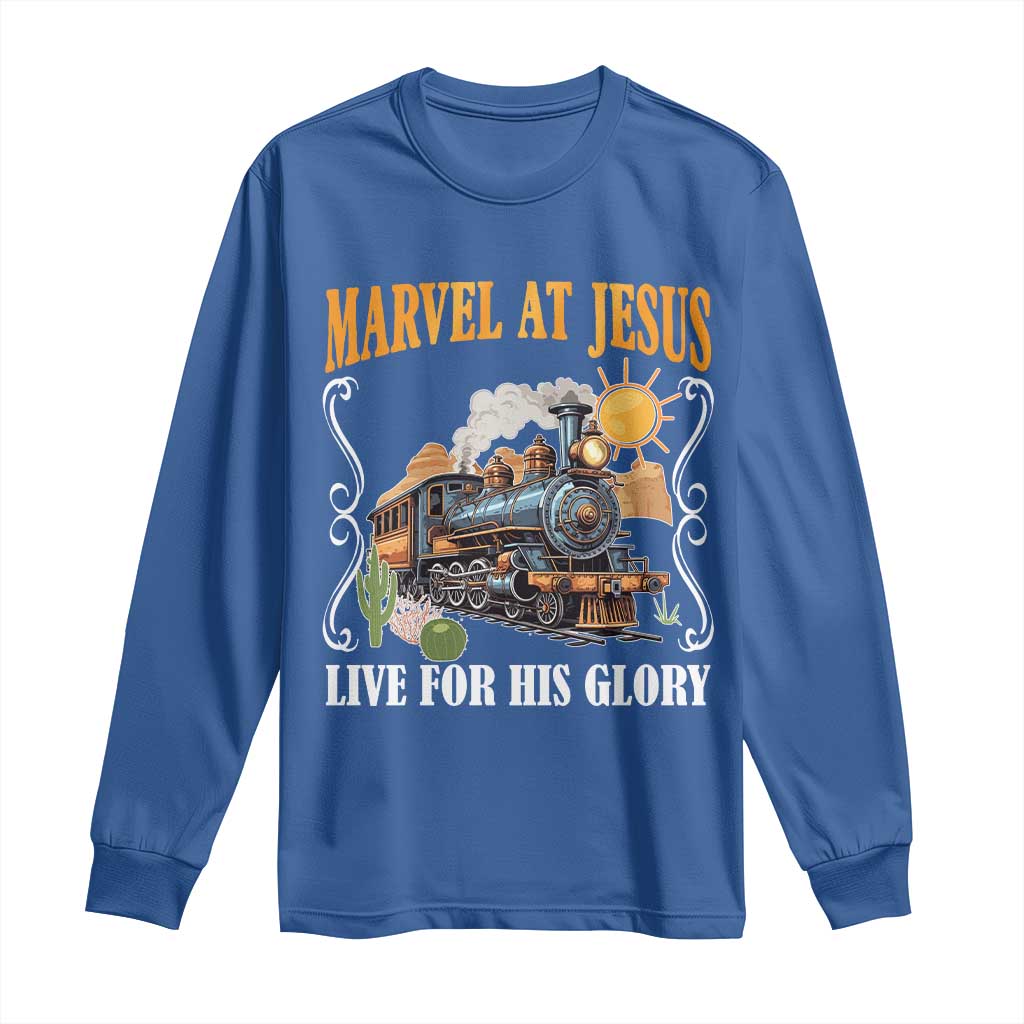 Summer VBS 2025 Long Sleeve Shirt Marvel at Jesus Live for His Glory Christian Bible Camp