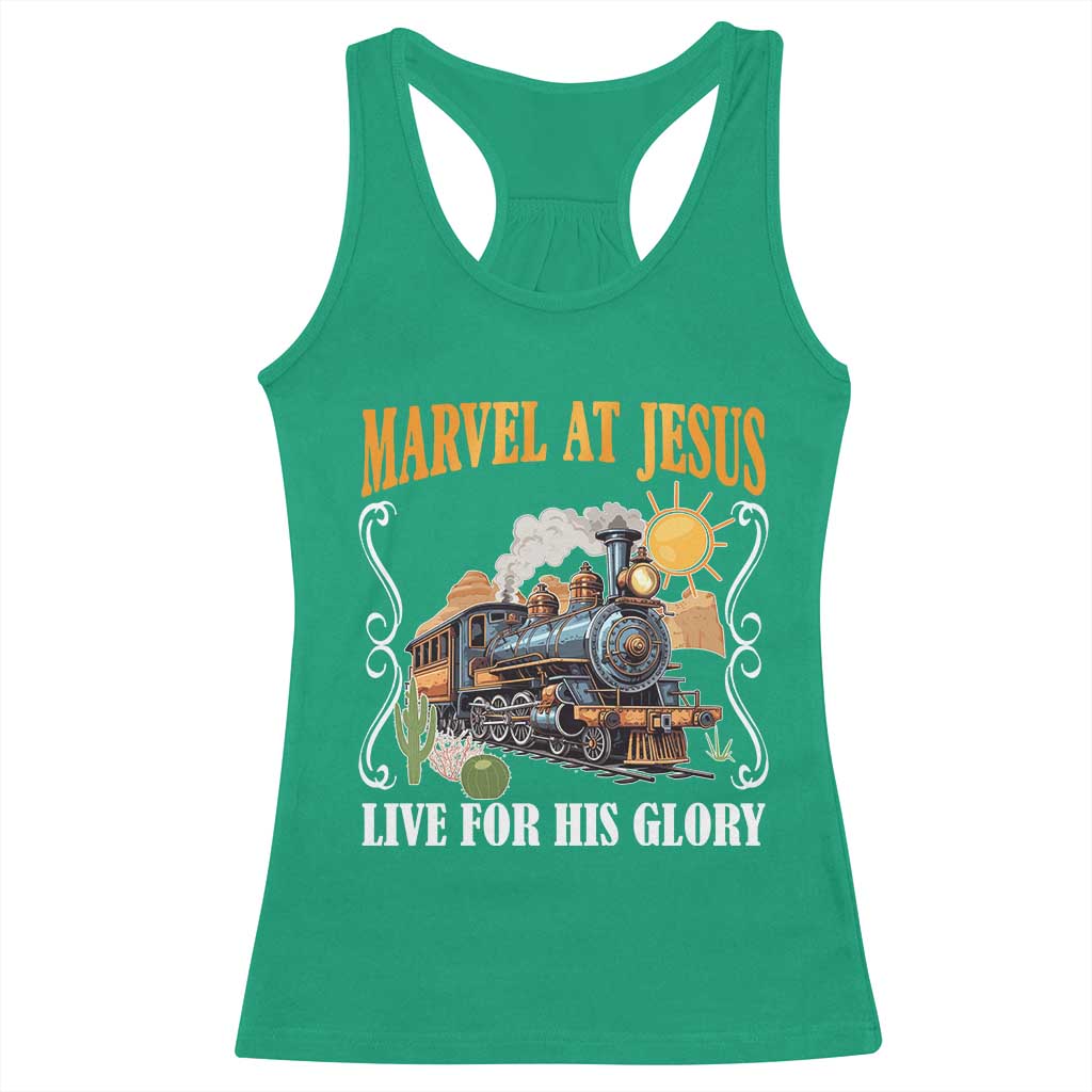 Summer VBS 2025 Racerback Tank Top Marvel at Jesus Live for His Glory Christian Bible Camp