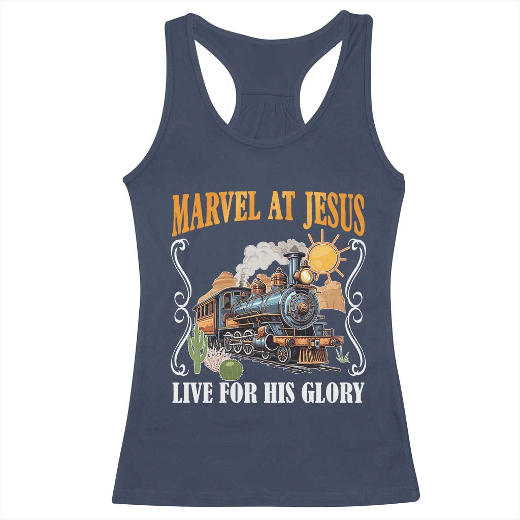 Summer VBS 2025 Racerback Tank Top Marvel at Jesus Live for His Glory Christian Bible Camp