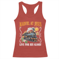 Summer VBS 2025 Racerback Tank Top Marvel at Jesus Live for His Glory Christian Bible Camp