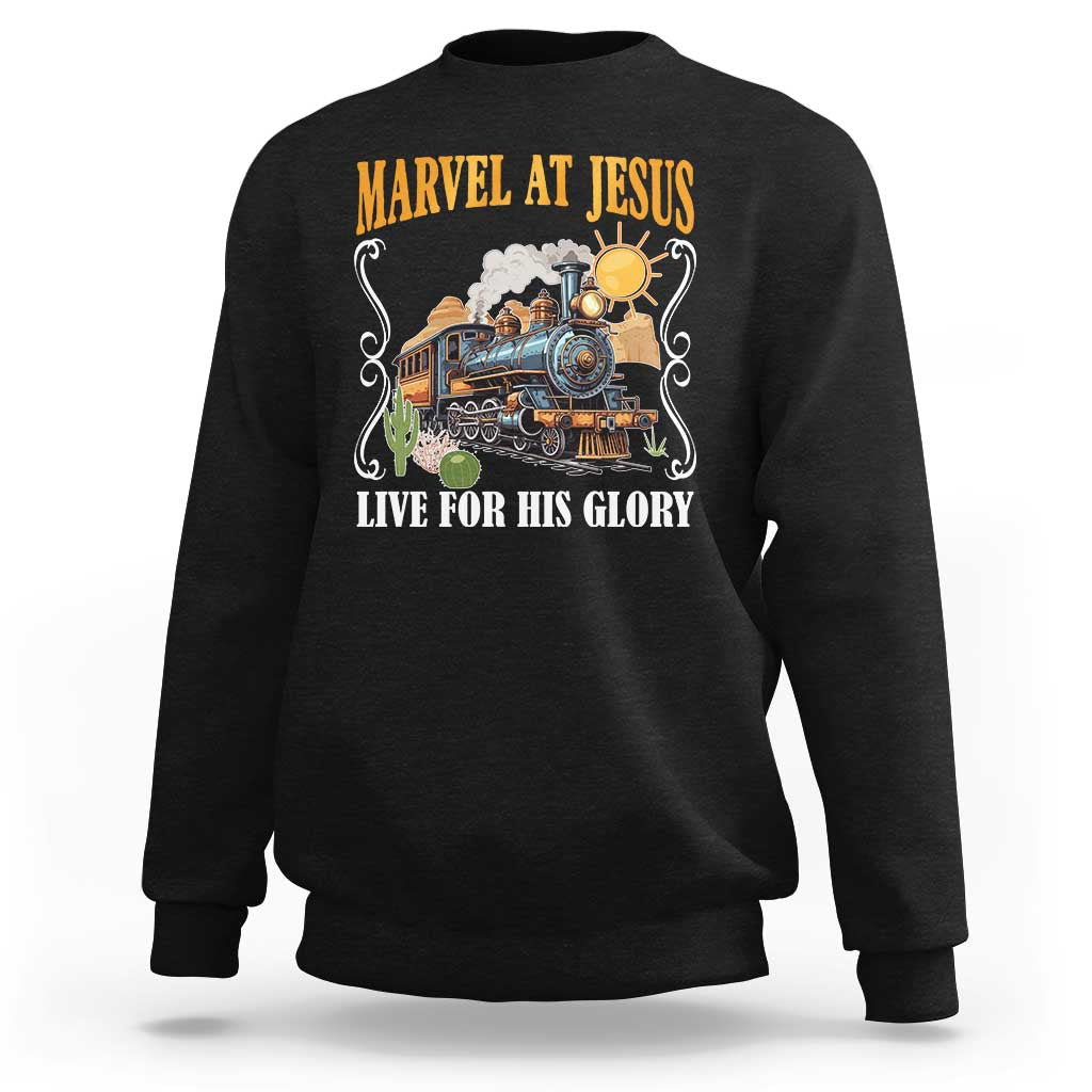 Summer VBS 2025 Sweatshirt Marvel at Jesus Live for His Glory Christian Bible Camp