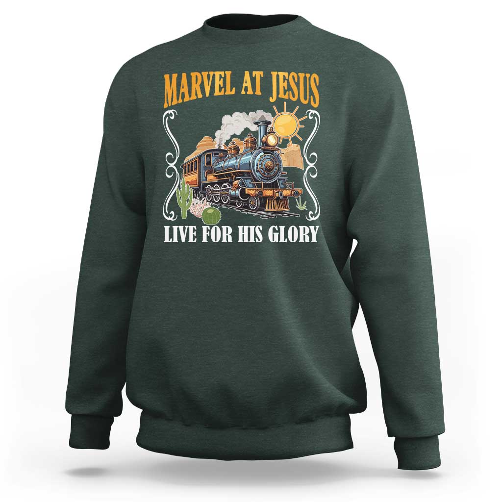Summer VBS 2025 Sweatshirt Marvel at Jesus Live for His Glory Christian Bible Camp