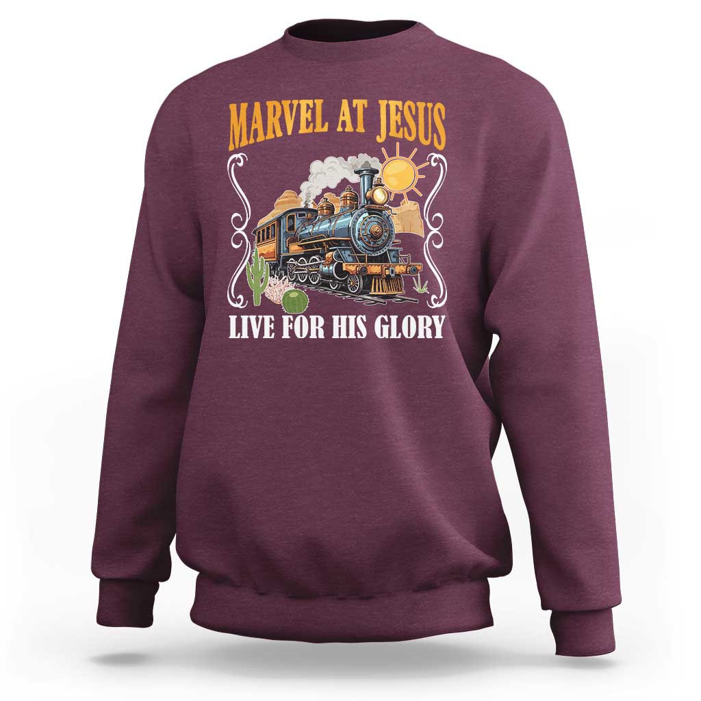 Summer VBS 2025 Sweatshirt Marvel at Jesus Live for His Glory Christian Bible Camp