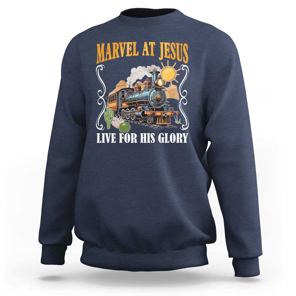Summer VBS 2025 Sweatshirt Marvel at Jesus Live for His Glory Christian Bible Camp