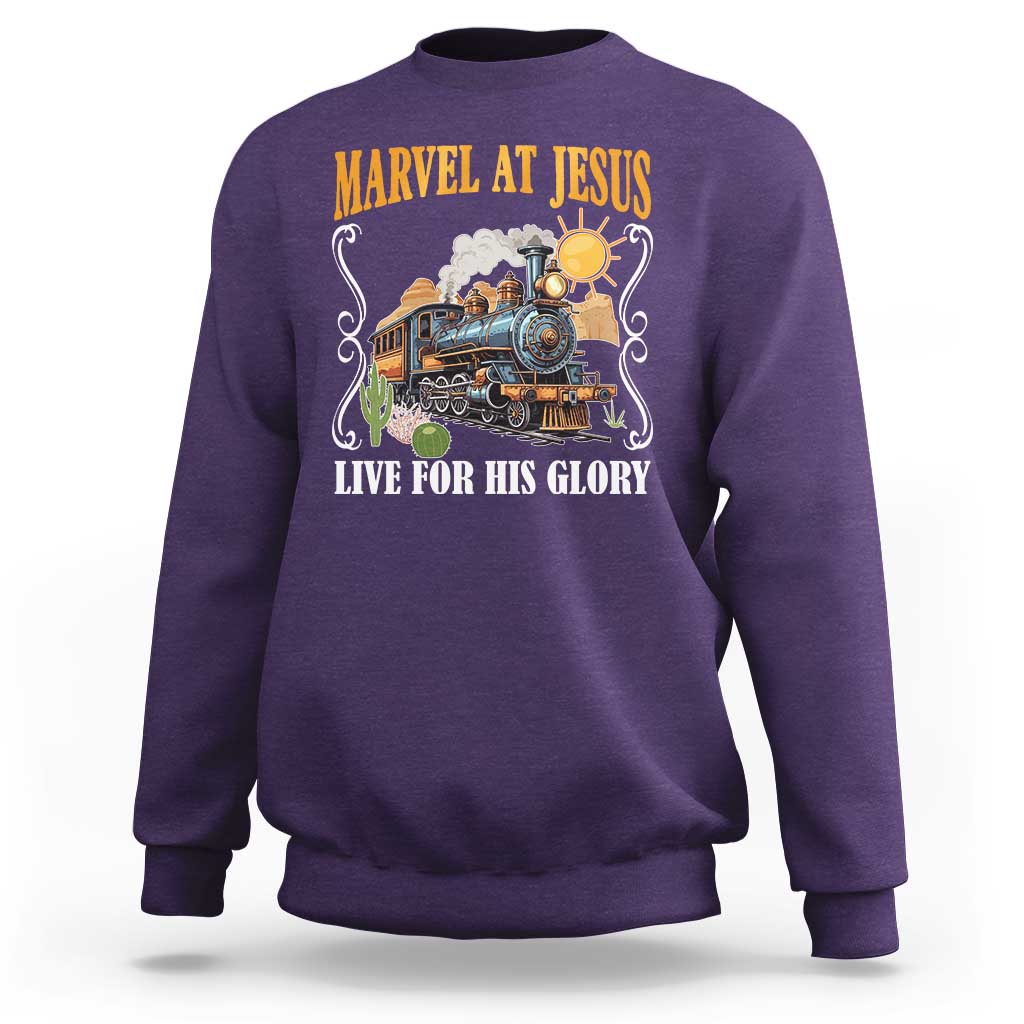 Summer VBS 2025 Sweatshirt Marvel at Jesus Live for His Glory Christian Bible Camp