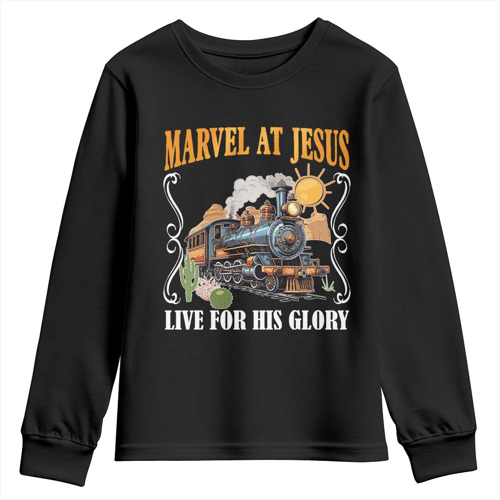 Summer VBS 2025 Youth Sweatshirt Marvel at Jesus Live for His Glory Christian Bible Camp