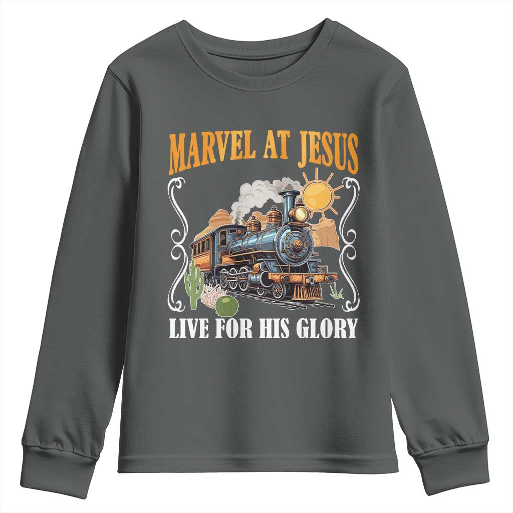 Summer VBS 2025 Youth Sweatshirt Marvel at Jesus Live for His Glory Christian Bible Camp