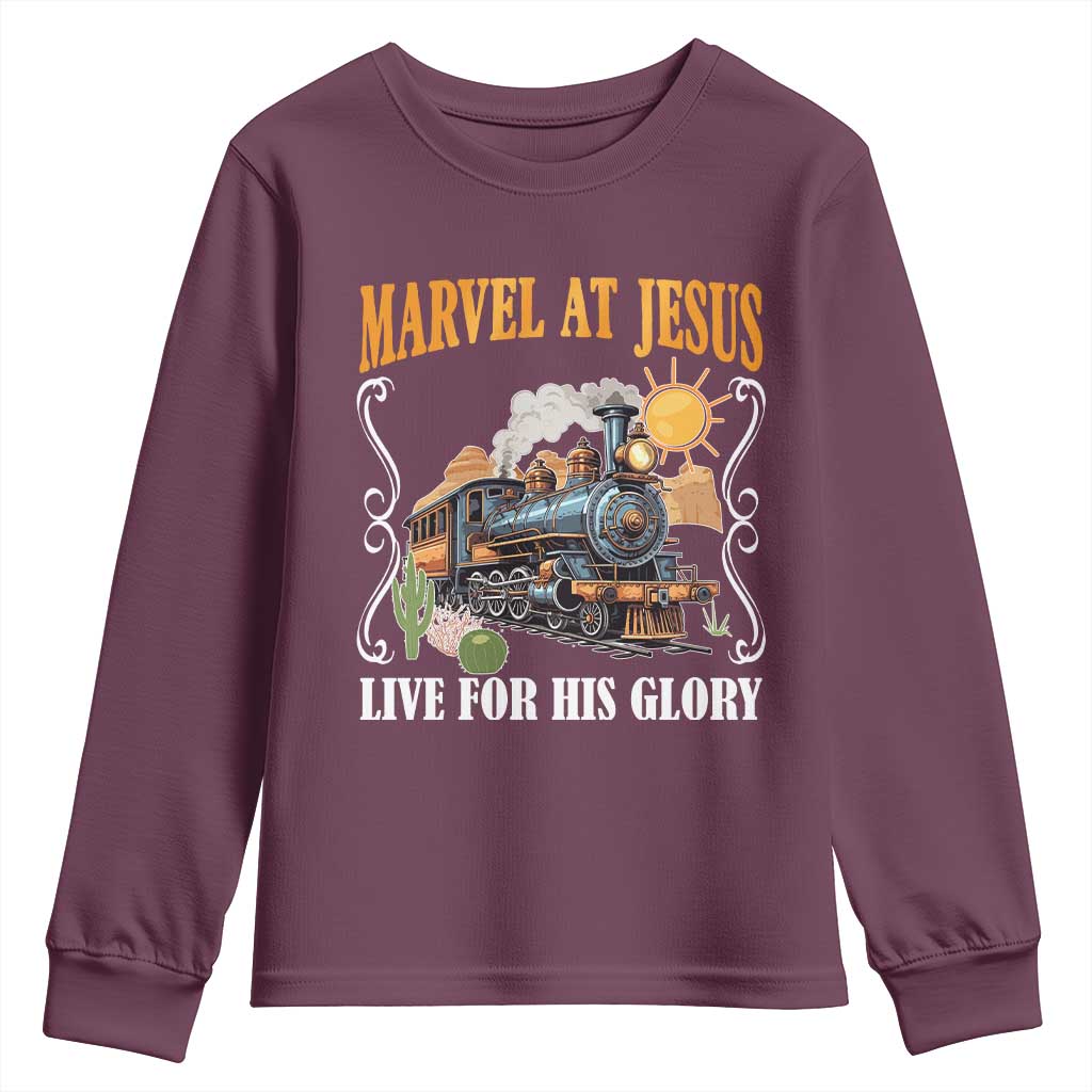 Summer VBS 2025 Youth Sweatshirt Marvel at Jesus Live for His Glory Christian Bible Camp