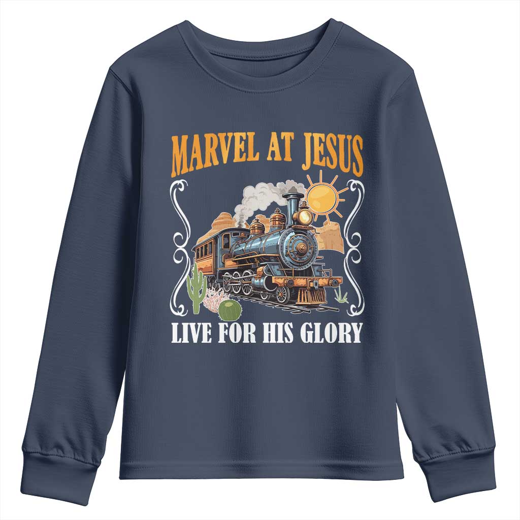 Summer VBS 2025 Youth Sweatshirt Marvel at Jesus Live for His Glory Christian Bible Camp