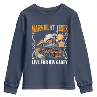 Summer VBS 2025 Youth Sweatshirt Marvel at Jesus Live for His Glory Christian Bible Camp