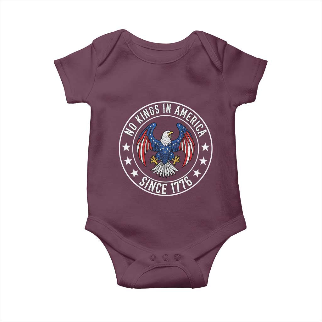 No Kings in America Patriotic Eagle Baby Onesie Since 1776 4th of July USA Independence Day