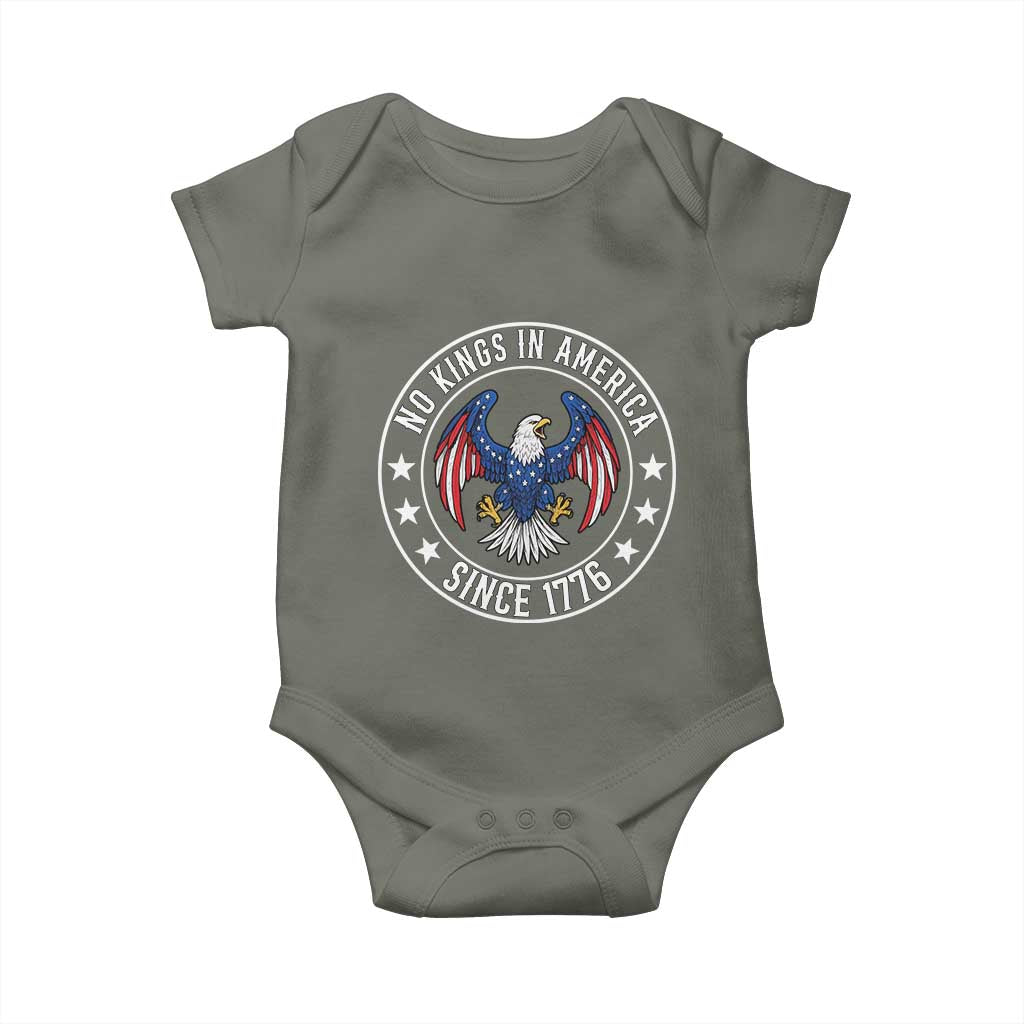 No Kings in America Patriotic Eagle Baby Onesie Since 1776 4th of July USA Independence Day