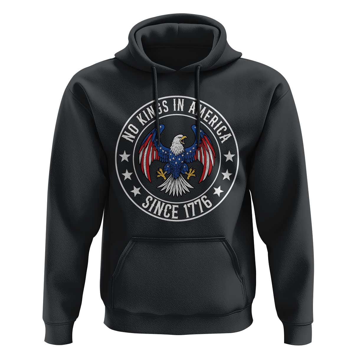 No Kings in America Patriotic Eagle Hoodie Since 1776 4th of July USA Independence Day