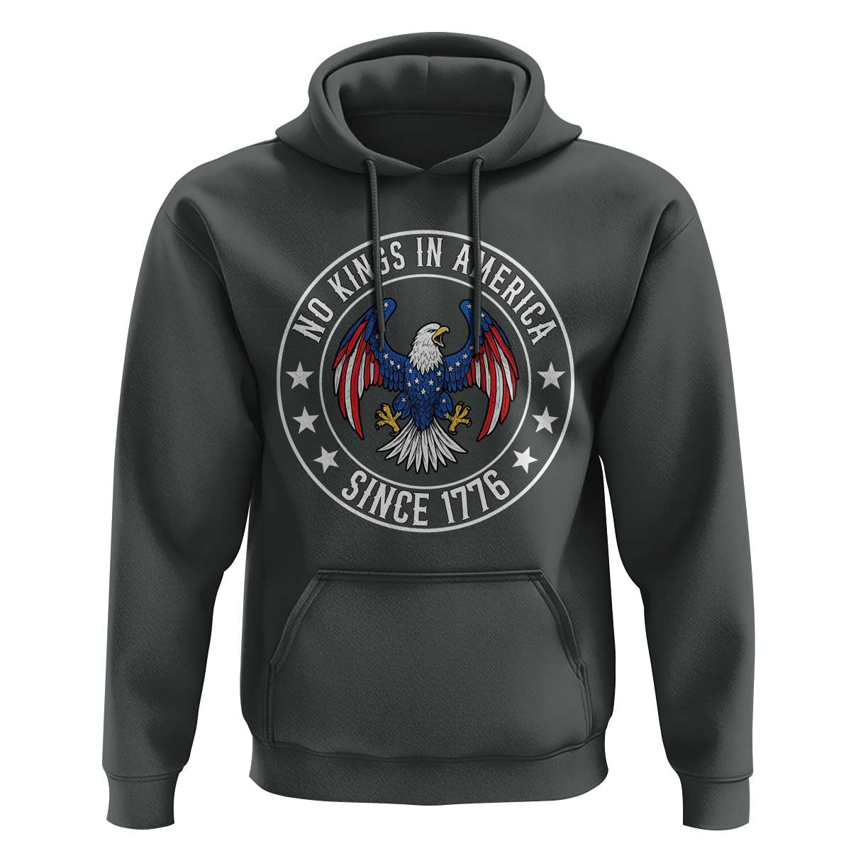 No Kings in America Patriotic Eagle Hoodie Since 1776 4th of July USA Independence Day