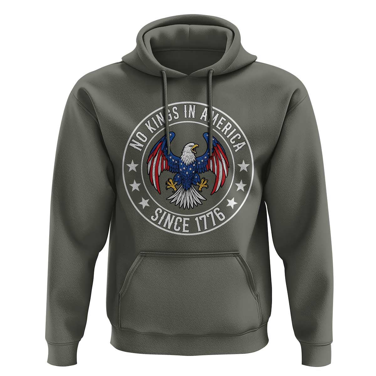 No Kings in America Patriotic Eagle Hoodie Since 1776 4th of July USA Independence Day