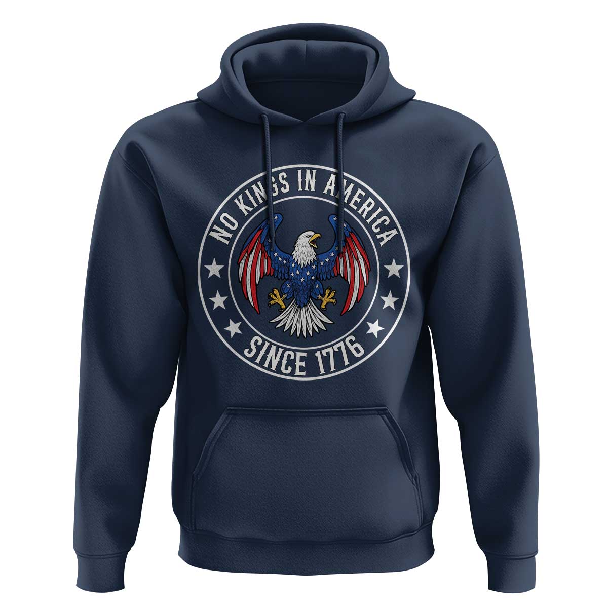 No Kings in America Patriotic Eagle Hoodie Since 1776 4th of July USA Independence Day