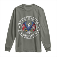No Kings in America Patriotic Eagle Long Sleeve Shirt Since 1776 4th of July USA Independence Day