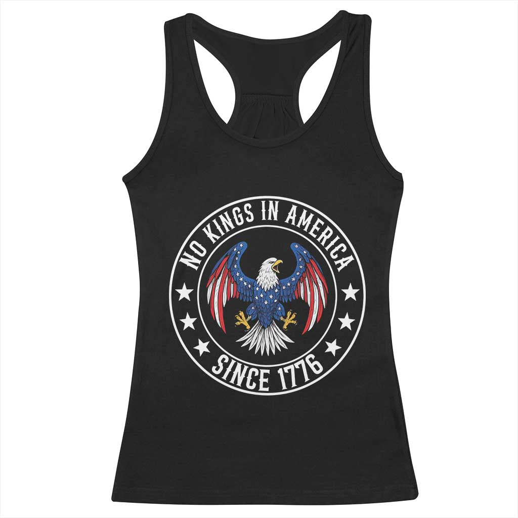No Kings in America Patriotic Eagle Racerback Tank Top Since 1776 4th of July USA Independence Day
