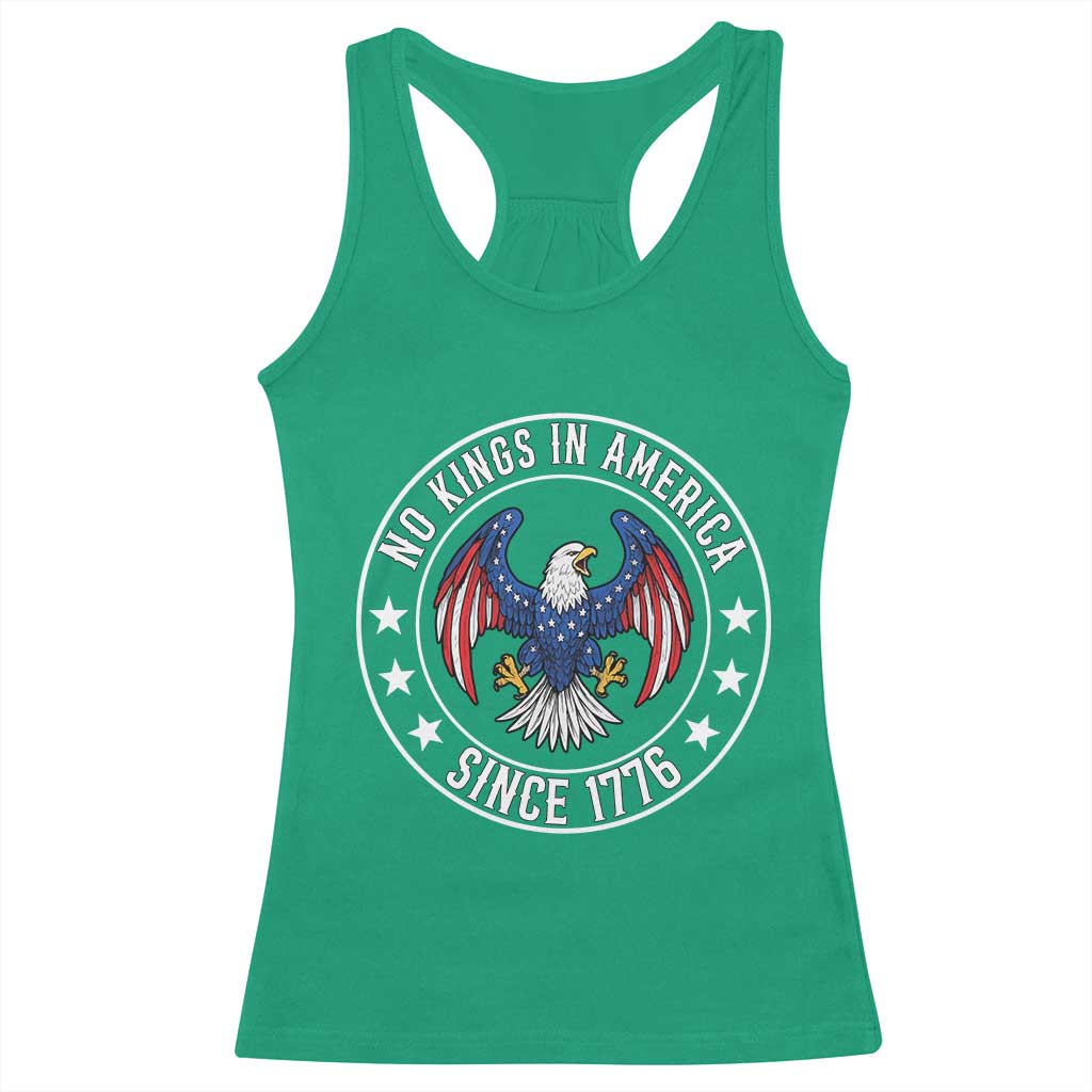 No Kings in America Patriotic Eagle Racerback Tank Top Since 1776 4th of July USA Independence Day