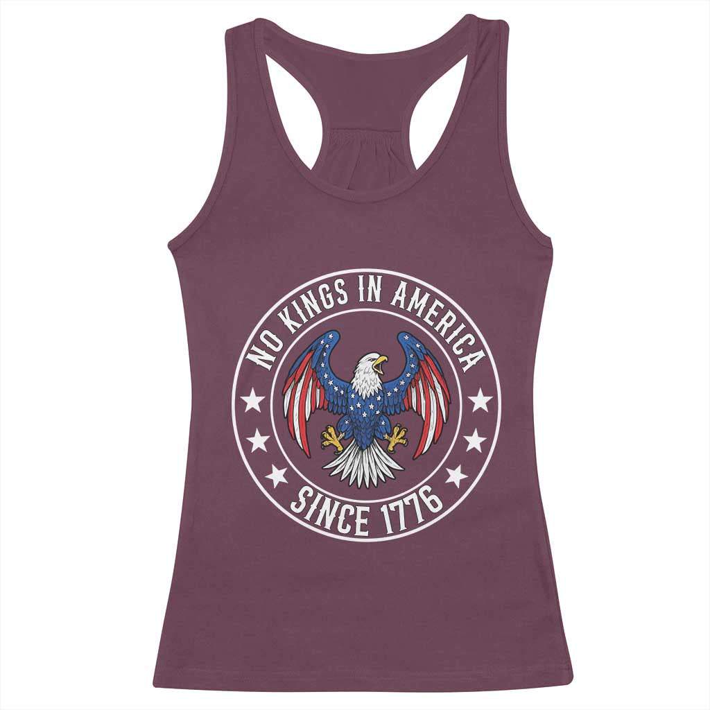 No Kings in America Patriotic Eagle Racerback Tank Top Since 1776 4th of July USA Independence Day