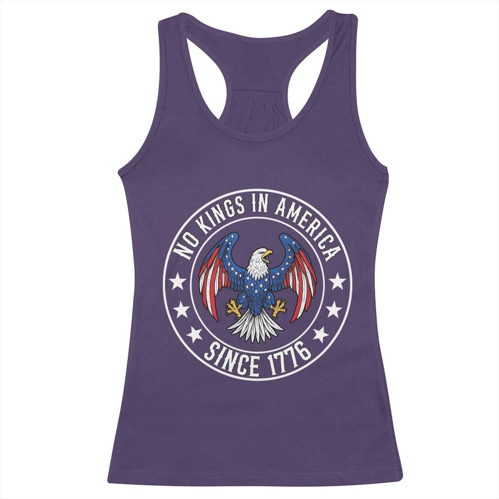 No Kings in America Patriotic Eagle Racerback Tank Top Since 1776 4th of July USA Independence Day