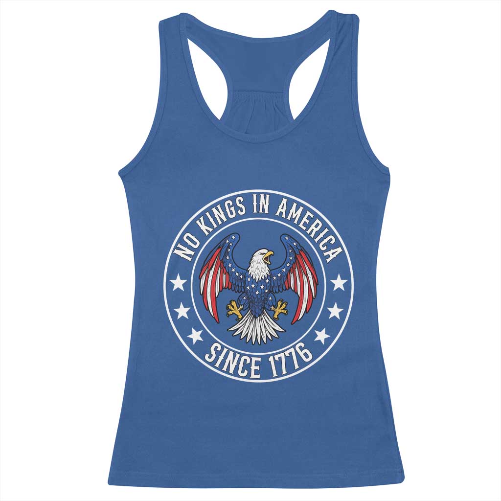 No Kings in America Patriotic Eagle Racerback Tank Top Since 1776 4th of July USA Independence Day