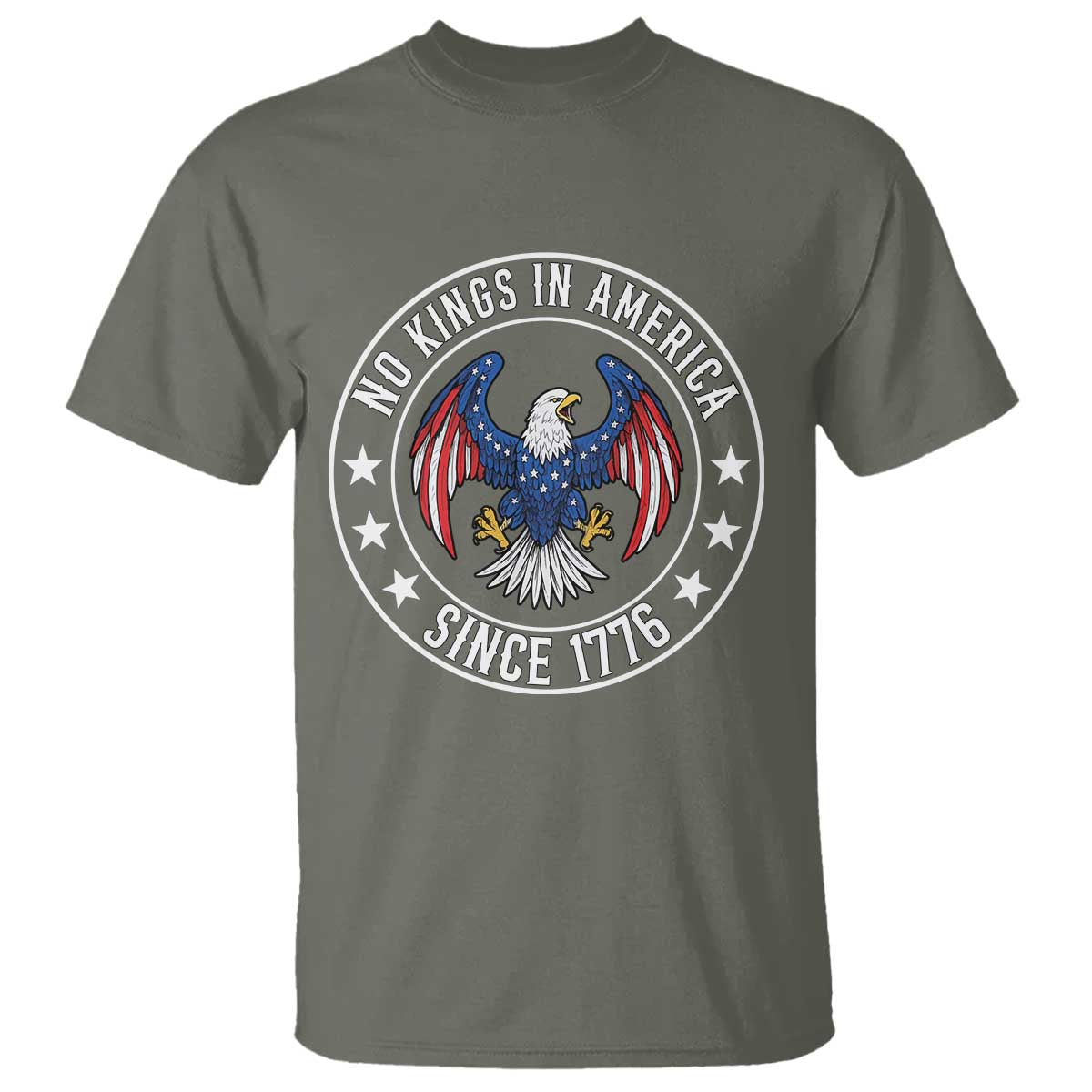 No Kings in America Patriotic Eagle T Shirt Since 1776 4th of July USA Independence Day