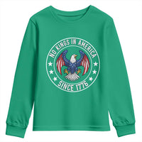 No Kings in America Patriotic Eagle Youth Sweatshirt Since 1776 4th of July USA Independence Day