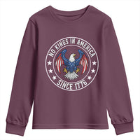 No Kings in America Patriotic Eagle Youth Sweatshirt Since 1776 4th of July USA Independence Day