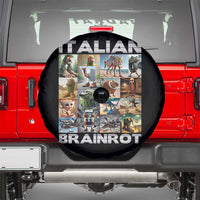 Funny Italian Brainrot Meme Art Spare Tire Cover Surreal Humor Pop Culture Collage