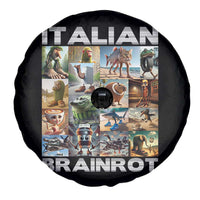 Funny Italian Brainrot Meme Art Spare Tire Cover Surreal Humor Pop Culture Collage