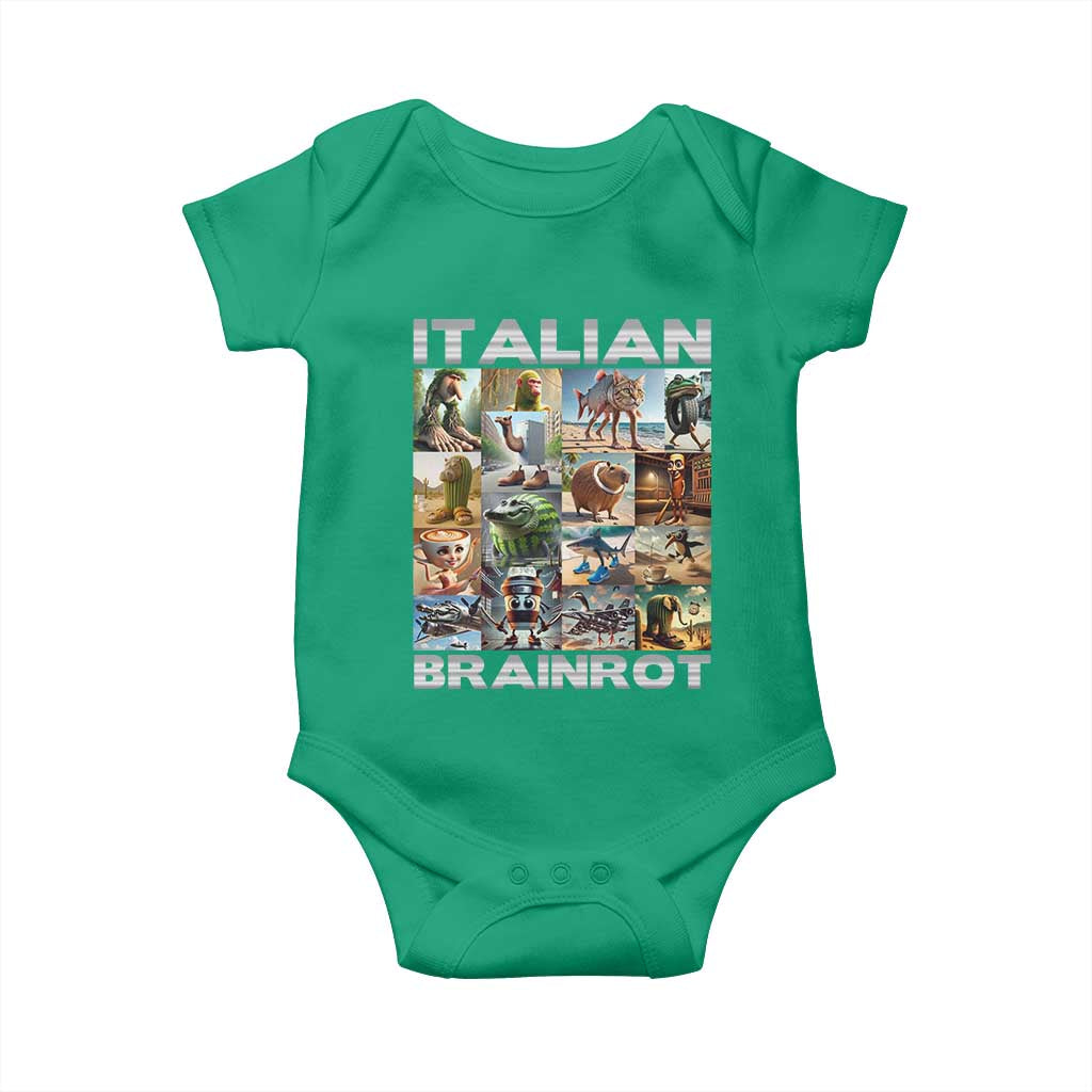 Funny Italian Brainrot Meme Art Baby Onesie Surreal Humor Pop Culture Collage