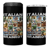 Funny Italian Brainrot Meme Art 4 in 1 Can Cooler Tumbler Surreal Humor Pop Culture Collage